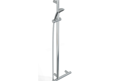 Barre de douche 120x50 cm en T avec support douchette et verticale libre position compleète de douchette série Mia Inox Cromo