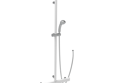 Poignée en T 50x120 cm avec rail de douche, douche et flexible série Shade blanc mat/chrome