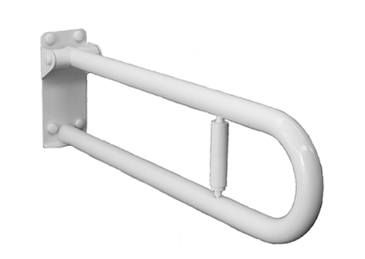 Barre rabattable 60-75 cm platine longue, avec porte rouleau Antibactérien